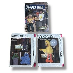 McCall’s Crafts Sesame Street The Muppets Hand Puppets & Dolls Sewing Patterns